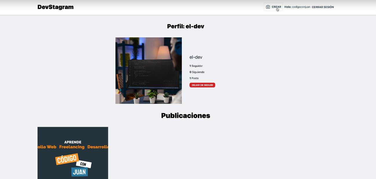 Imagen de mi proyecto Devstagram